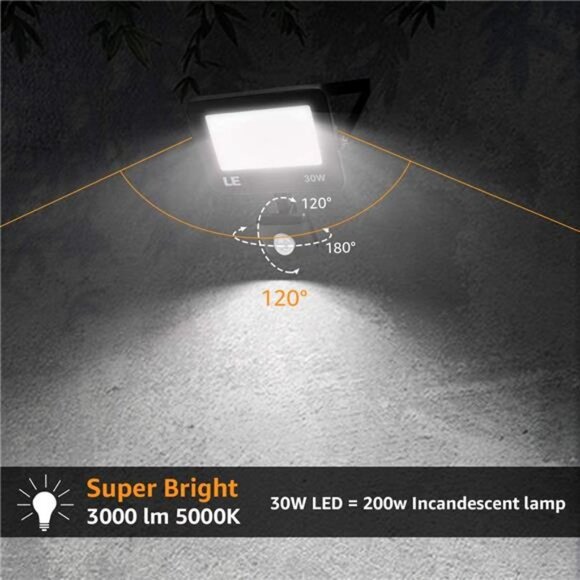 30W LED Security Lights Motion Sensor Light Outdoor, Waterproof - Picture 6 of 7